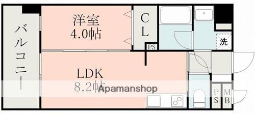 ラ・シック菊陽Ⅱ(1LDK/3階)の間取り写真