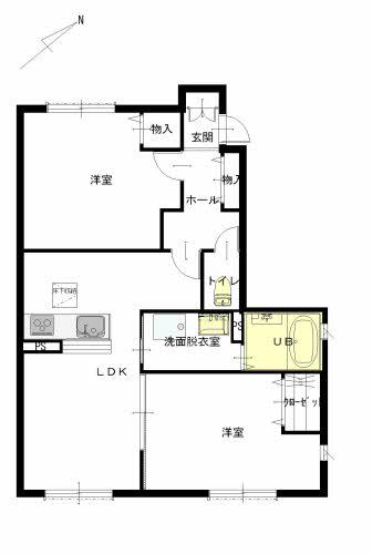 ヴィアソーレ 参番館(2LDK/1階)の間取り写真