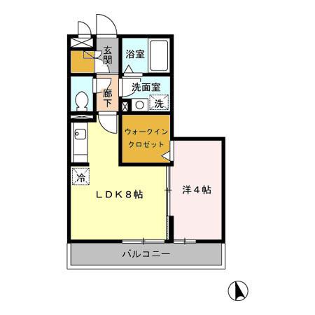 コートクロッカス(1LDK/1階)の間取り写真