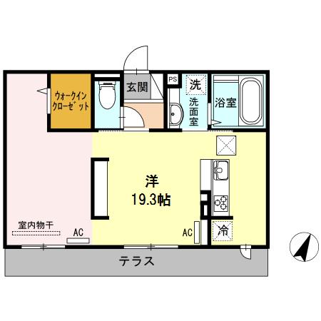 アルページュII(ワンルーム/1階)の間取り写真