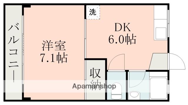 伊東ハイツ(1DK/2階)の間取り写真