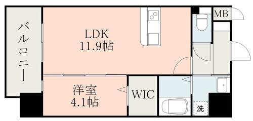 レクシア フラッツ水前寺(1LDK/8階)の間取り写真