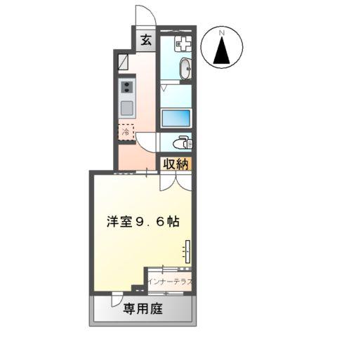 ソレイユ蓮台寺(1K/1階)の間取り写真