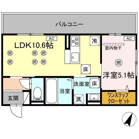 ザ スターリング シンホカ(1LDK/1階)の間取り写真