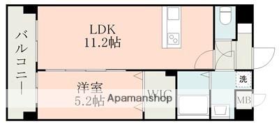 ウエルス(1LDK/3階)の間取り写真