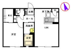 ウエストガーデン(1LDK/1階)の間取り写真