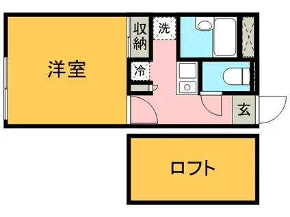 レオパレストッサーニ黒髪(1K/1階)の間取り写真