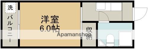 ユキヤビル(1K/4階)の間取り写真