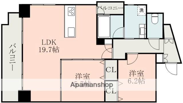 レジダンスプルミエ(2LDK/8階)の間取り写真