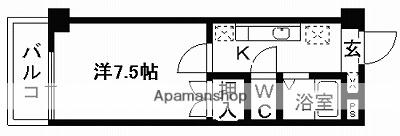 マーカス九品寺(1K/2階)の間取り写真