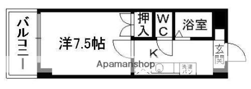 マーカス九品寺(1K/1階)の間取り写真