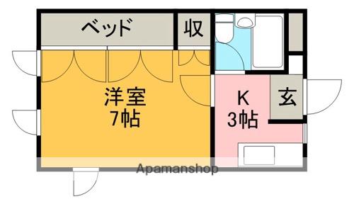 リーガルコートA(1K/4階)の間取り写真