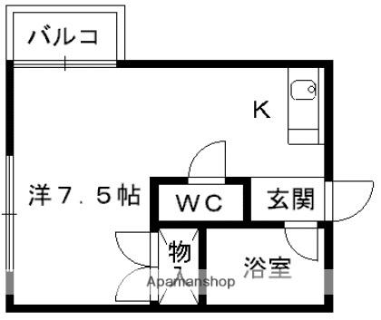 B-FLAT(ワンルーム/2階)の間取り写真