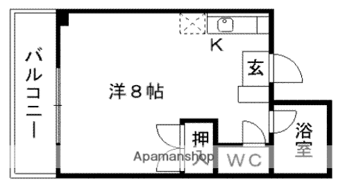 アプロード大江(ワンルーム/2階)の間取り写真