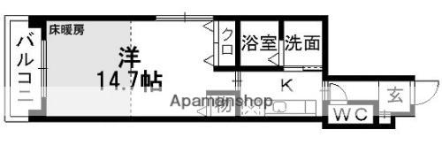 ピエス白山(1K/5階)の間取り写真