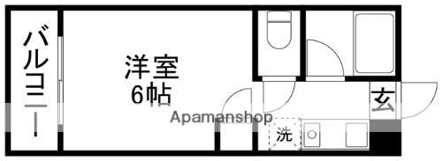 キャッスルマンション(ワンルーム/5階)の間取り写真