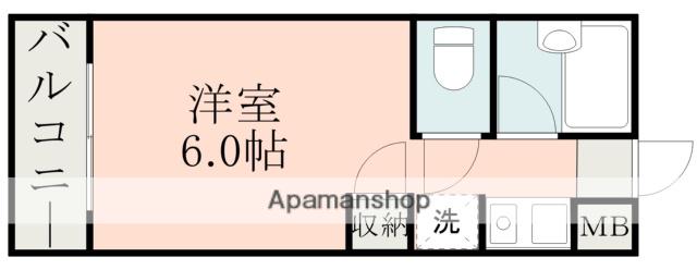 キャッスルマンション(ワンルーム/3階)の間取り写真