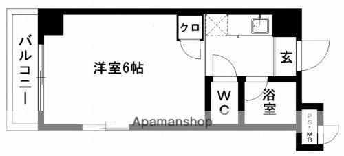 キャッスルマンション(ワンルーム/4階)の間取り写真