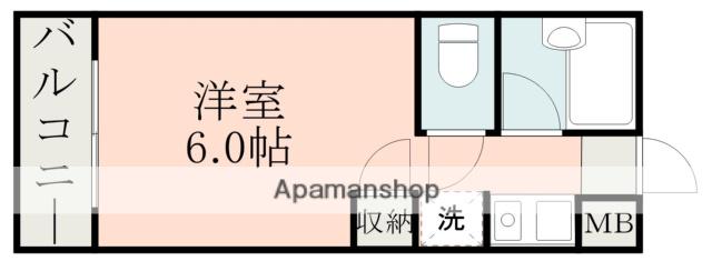 キャッスルマンション(ワンルーム/4階)の間取り写真