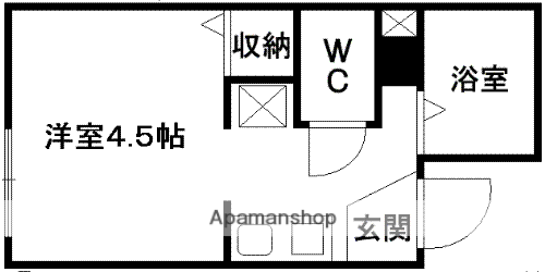 ヴィラ水前寺公園(ワンルーム/2階)の間取り写真