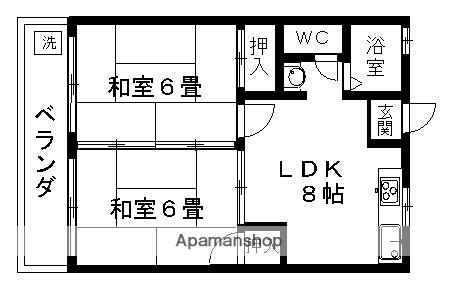 サンハイツ出水(2DK/3階)の間取り写真