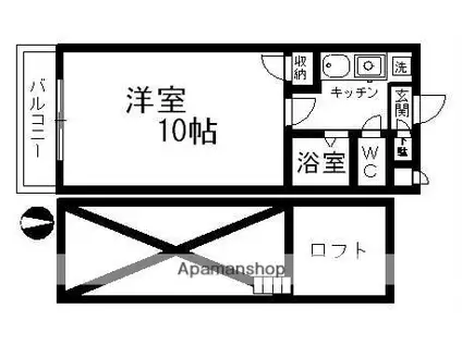 スカイハウス本荘Ⅱ(1K/1階)の間取り写真