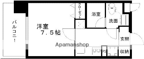 レジディア熊本辛島(1K/11階)の間取り写真