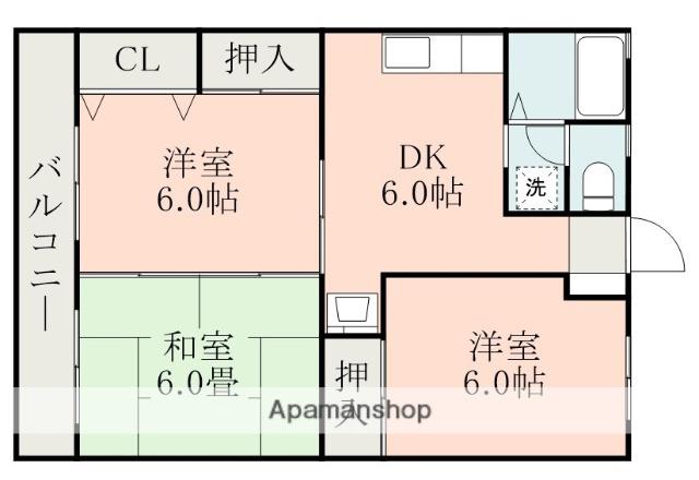 エンゼルハイム(3DK/2階)の間取り写真