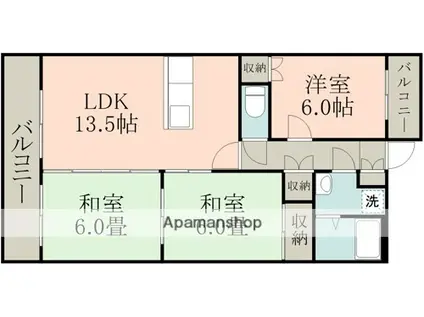 フィオーレ託麻(3LDK/3階)の間取り写真