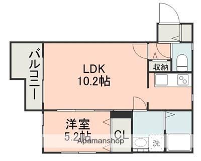 EXE神園A棟(1LDK/1階)の間取り写真