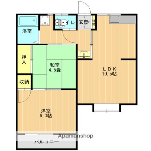 第3OKハウス(2LDK/2階)の間取り写真