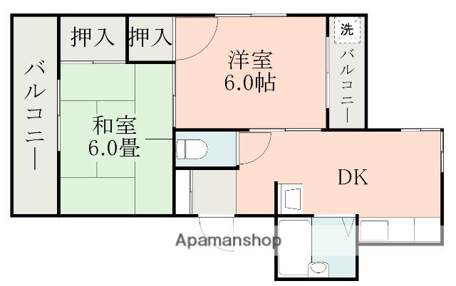 ドリームマンション(2K/2階)の間取り写真