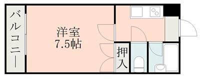 高橋ハイツ(1K/2階)の間取り写真