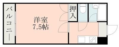 高橋ハイツ(1K/3階)の間取り写真