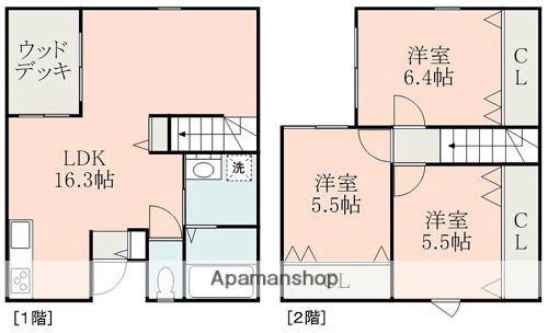 クラリスA(3LDK/1階)の間取り写真