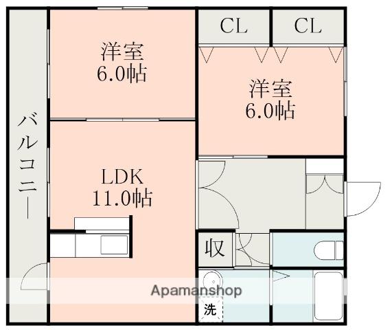 ライフパークA棟(2LDK/3階)の間取り写真