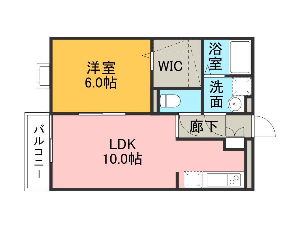 セント・ビラ田中(1LDK/2階)の間取り写真