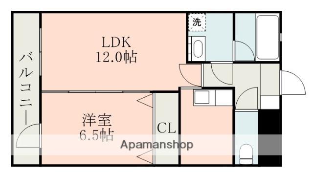 エリシオン保田窪(1LDK/3階)の間取り写真