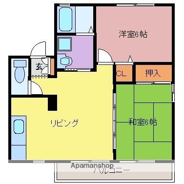 シティハイムハピネス(2LDK/1階)の間取り写真