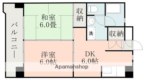 サクライースト(2DK/5階)の間取り写真