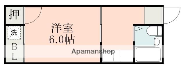 ロフティ竜田(1K/2階)の間取り写真