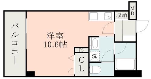 コネクト新水前寺(ワンルーム/6階)の間取り写真