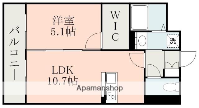 ミリーサ菊陽(1LDK/5階)の間取り写真