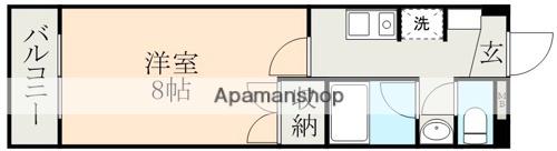 パレ・ドール健軍Ⅲ(1K/6階)の間取り写真