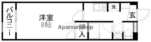 パレ・ドール健軍Ⅲ(1K/7階)の間取り写真