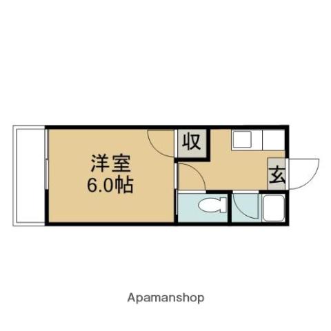 セザール新大江(1K/1階)の間取り写真