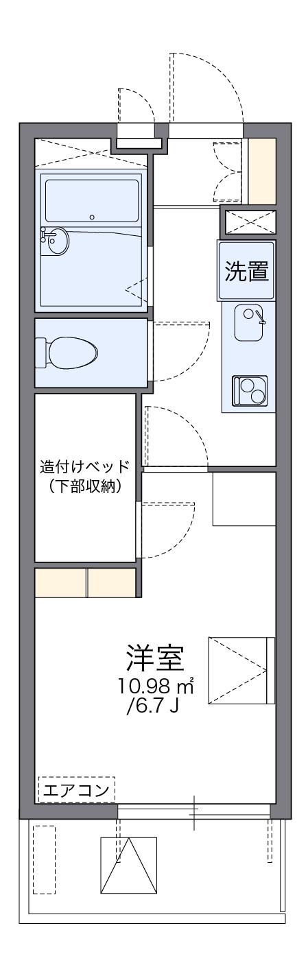 レオパレス水前寺(1K/4階)の間取り写真