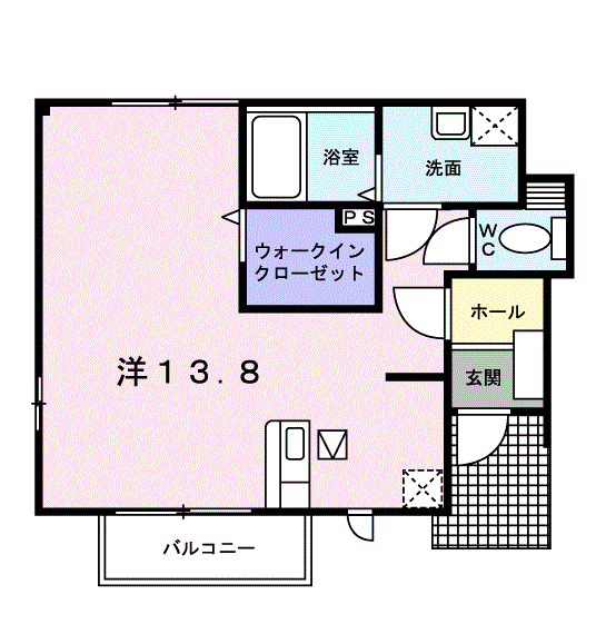 パストラル御幸(ワンルーム/1階)の間取り写真