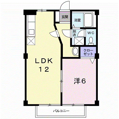 ニューシティ桜木(2DK/1階)の間取り写真