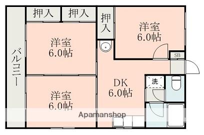 ハイム戸ノ上(3DK/1階)の間取り写真